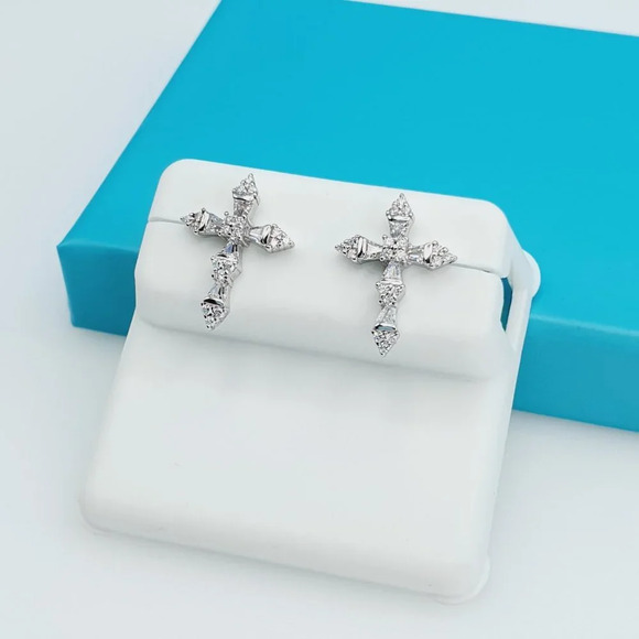 - "925 Sterling Silver CZ Beautiful Earrings for Women, 1USPAR4112 - Picture 4 of 11